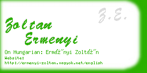 zoltan ermenyi business card